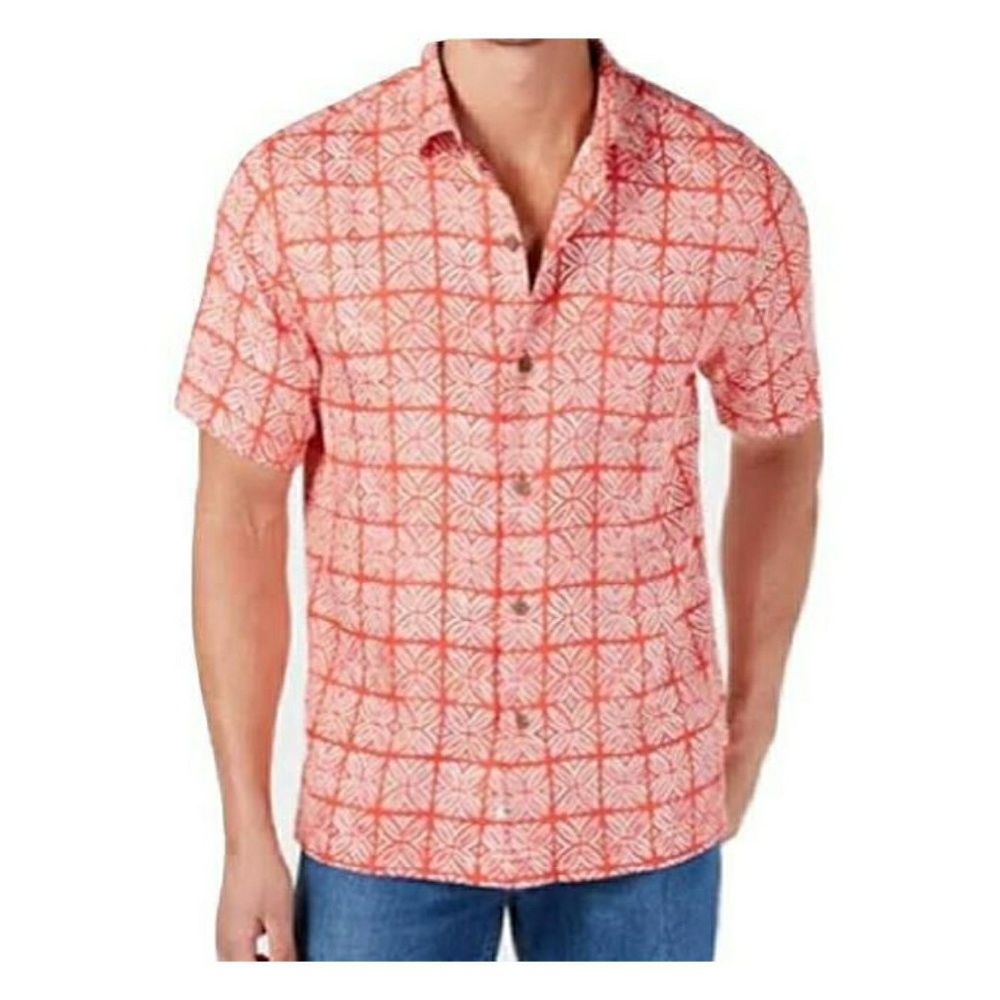 Tommy Bahama Tonal Geo Silk Camp Shirt